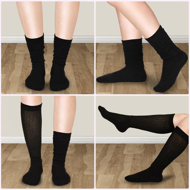 TRIITECH Store 3 Pairs Scrunchy Socks for Women,Slouch Socks Women Knee High Scrunch Socks Size 5-11 - Image 5